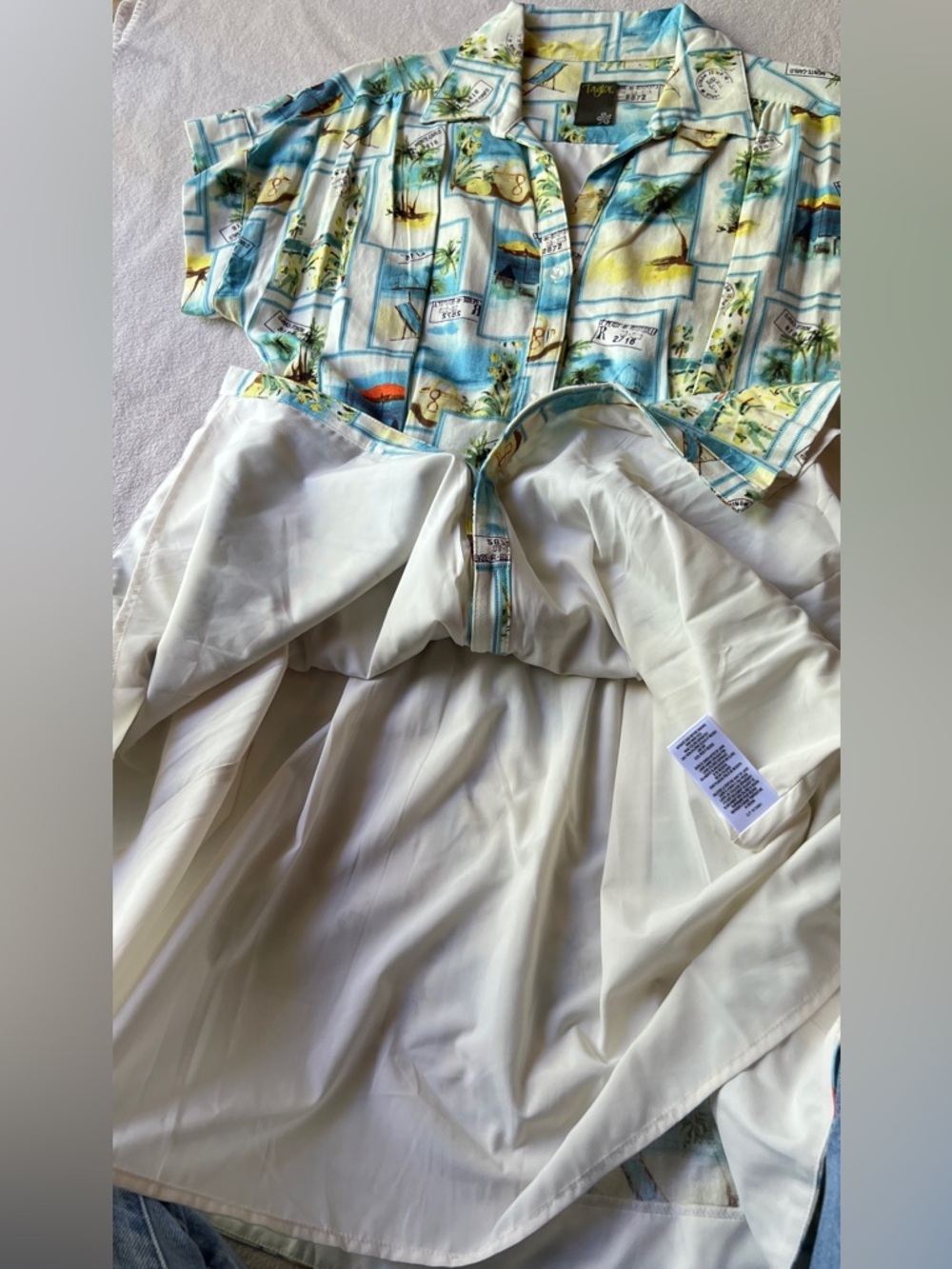 Taylor Fit & Flare Linen Blend Dress Size 14 (Large) Belt Waist Pockets Resort - Picture 10 of 16